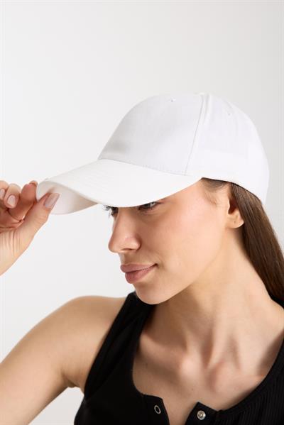Kadın Beyaz Basic Arkası Cırtlı Ayarlanabilir Beyzbol Şapka