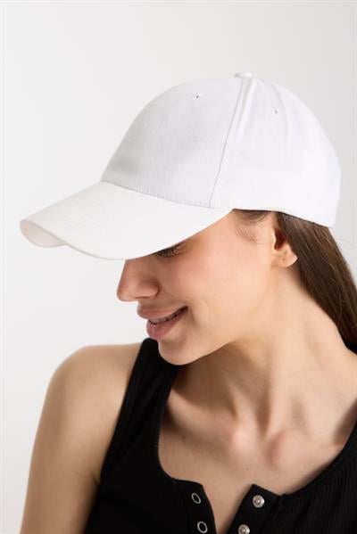 Kadın Beyaz Basic Arkası Cırtlı Ayarlanabilir Beyzbol Şapka