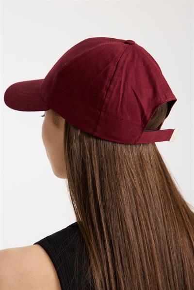 Kadın Bordo Basic Arkası Cırtlı Ayarlanabilir Beyzbol Şapka
