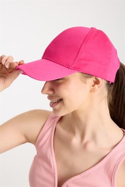 Kadın Fuşya Basic Arkası Cırtlı Ayarlanabilir Beyzbol Şapka