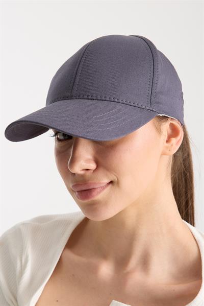 Kadın Gri Basic Arkası Cırtlı Ayarlanabilir Beyzbol Şapka