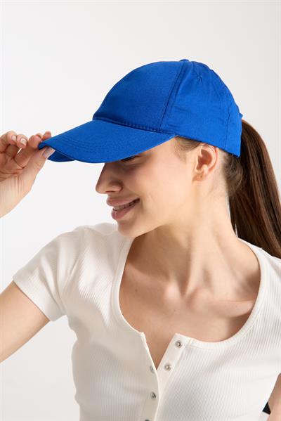 Kadın Saks Mavisi Basic Arkası Cırtlı Ayarlanabilir Beyzbol Şapka