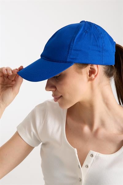 Kadın Saks Mavisi Basic Arkası Cırtlı Ayarlanabilir Beyzbol Şapka