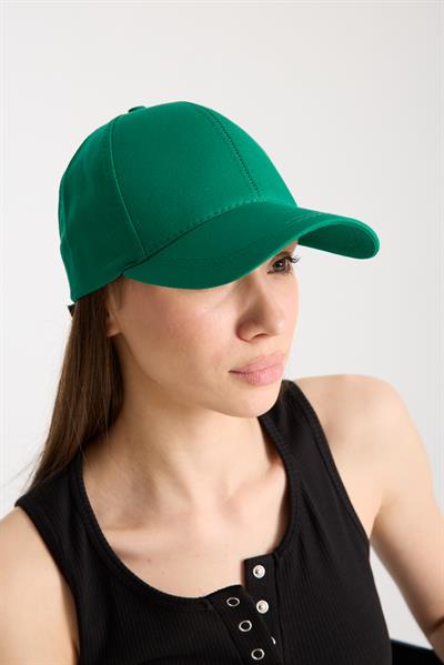 Kadın Yeşil Basic Arkası Cırtlı Ayarlanabilir Beyzbol Şapka