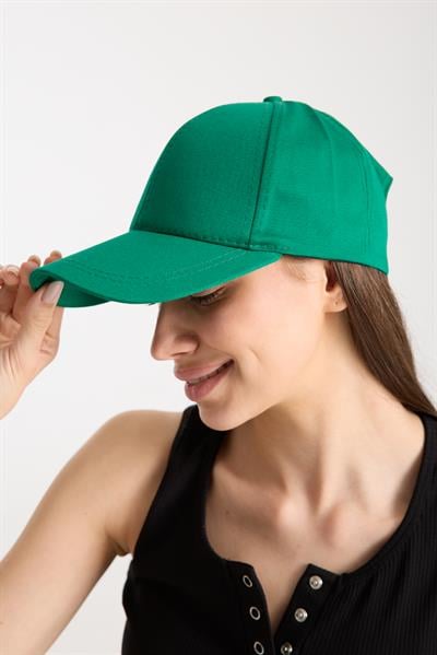 Kadın Yeşil Basic Arkası Cırtlı Ayarlanabilir Beyzbol Şapka