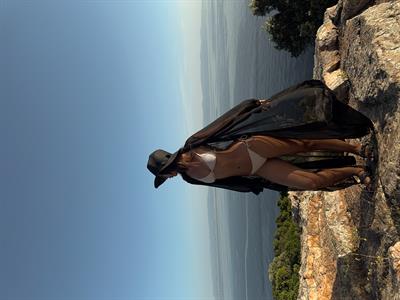 LİYA - Siyah Şifon Plaj Kimono & Pareo