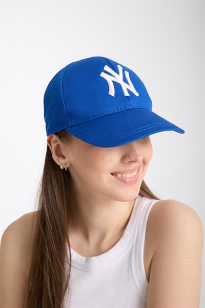 Kadın Saks Mavisi NY Logolu Spor Şapka – New York Tarzı