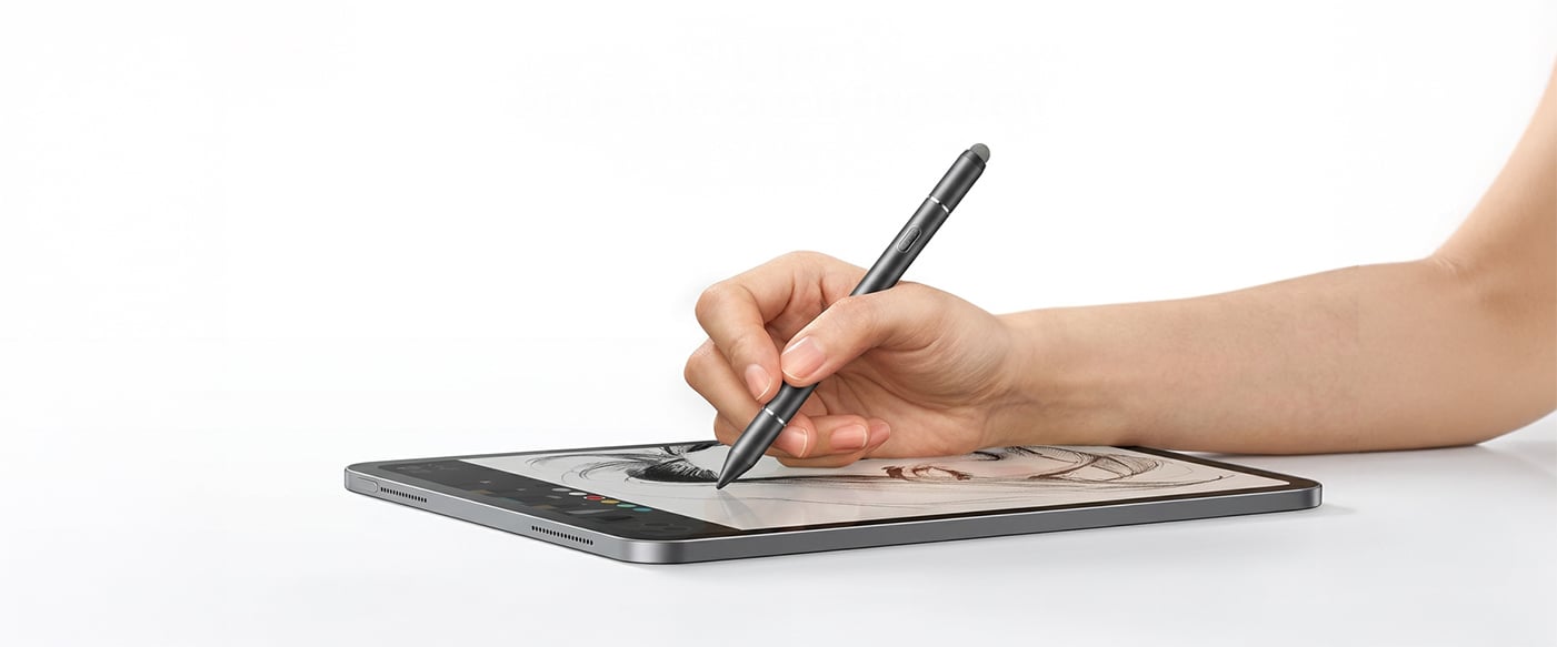 Tablet üzerinde stylus kalemle çizim veya not alınan görsel