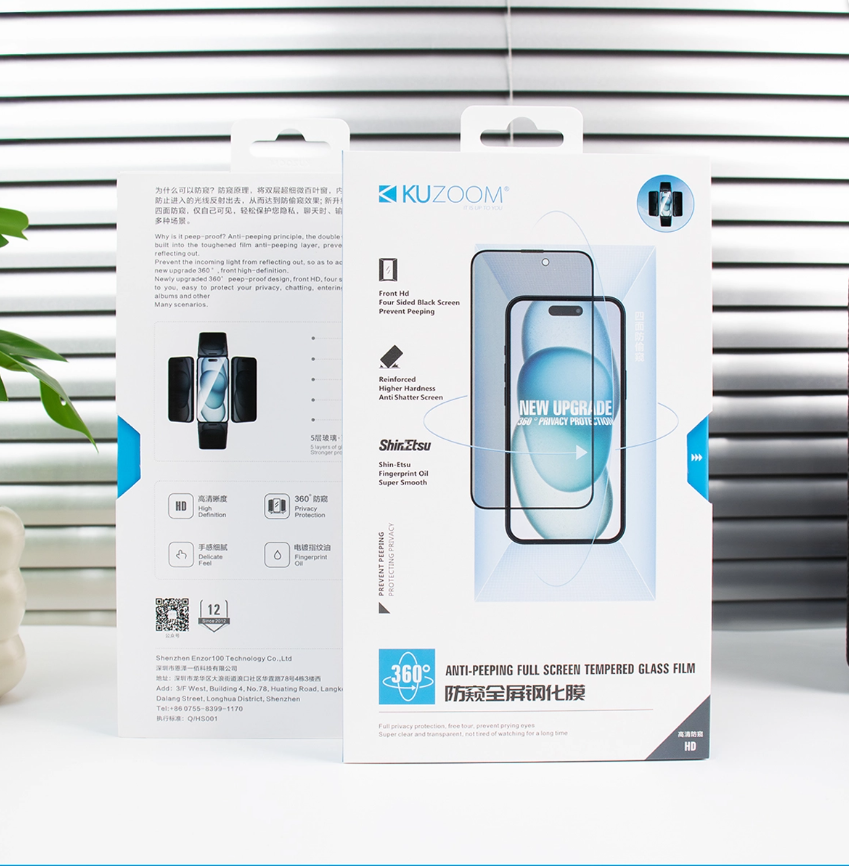 360° Anti-Peep Full Screen 16/15/14 Pro Uyumlu Temperli Hayalet Cam Ekran Koruyucu
