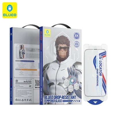 BLUEO Blueo iPhone 16 Pro Max / 17 Pro Max Uyumlu Drop Resistant Aparatlı Temperli Cam Ekran Koruyucu