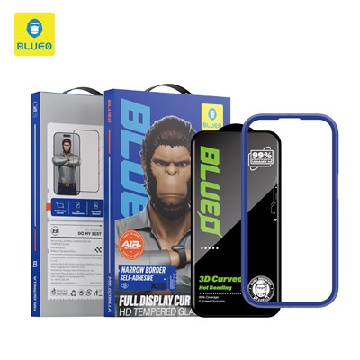 BLUEO Blueo iPhone 16Pro/17/17Pro/18Pro Uyumlu 3D HD SELF-ADHESIVE HOT BENDING GLASS