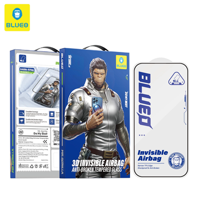 BLUEO Blueo iPhone 16Pro/17/17Pro/18Pro Uyumlu 3D Invisible Airbag Anti-broken Tempered Glass