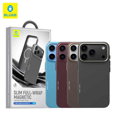 BLUEO Blueo iPhone 17 Pro / 18 Pro Uyumlu Slim Full-Wrap Magnetic Aramid Fiber Case