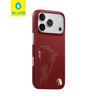 BLUEO iPhone 17 Pro Uyumlu Blaze Steed Aramid Fiber Magnetic Case