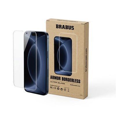 BRABUS iPhone 15 Pro Max Uyumlu No Black Border Çıtasız Telefon Ekran Koruyucu