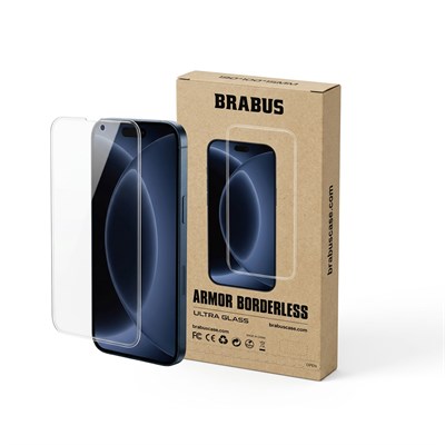 BRABUS iPhone 15 Pro Uyumlu No Black Border Çıtasız Telefon Ekran Koruyucu