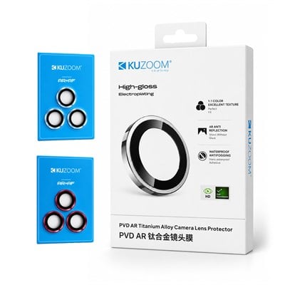 KUZOOM iPhone 18 Pro / 18 Pro Max Uyumlu PVD AR Titanium Alloy Camera Lens Protector