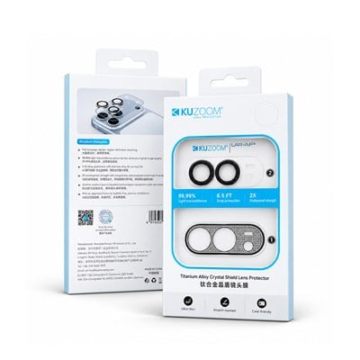 KUZOOM Kuzoom TITANIUM ALLOY CRYSTAL SHIELD LENS PROTECTOR iPhone DUO White