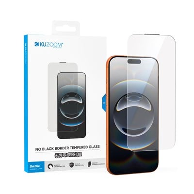 KUZOOM No Black Border iPhone 17 Pro Max / 18 Pro Max Uyumlu Kenarları Full Temperli Cam Ekran Koruyucu
