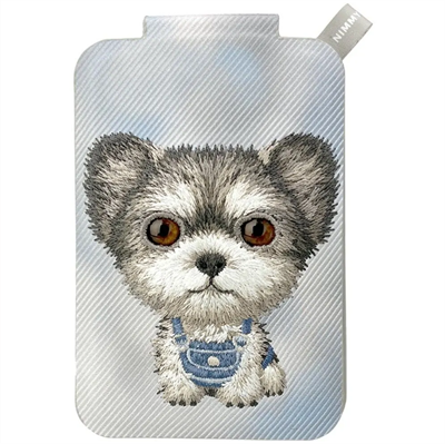 NIMMY Nimmy MagSafe Uyumlu | Değiştirilebilir Manyetik 3D Nakışlı Kolyeli Stand Ve Kartlık Mavi Yorkshire Terrier