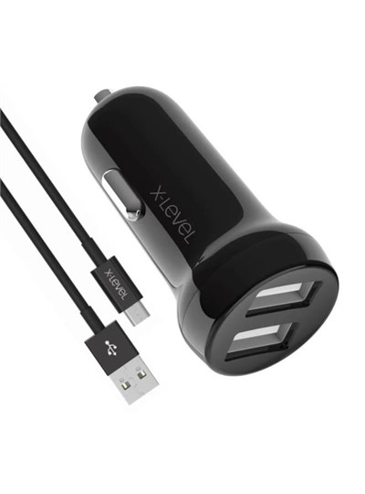 X-LEVEL X-LEVEL X-CHARGERDRİVES XC4061 2PORT MİKRO ARAÇ ŞARJ SET SİYAH