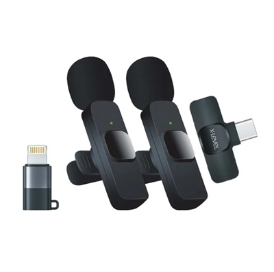 X-LEVEL XMC3001 X-LUMADUO Kablosuz İkili Yaka Mikrofonu - iPhone ve Type-C Uyumlu