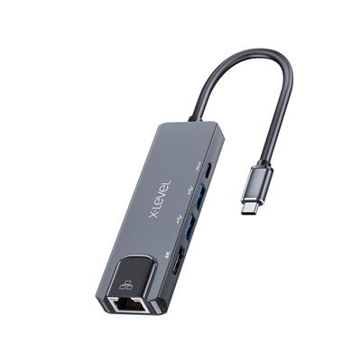 X-LEVELXMH7810 TYPE-C / USB-C Çıkışlı RJ45 Ethernet 4K HDMI Görüntü Aktarım Çift USB TV Laptop Uyumlu Çoklayıcı Hub