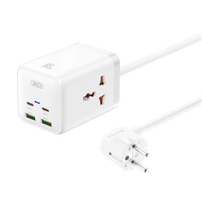 XO XO WL24 65W GaN Şarj İstasyonu 2 USB-C 2 USB-A 2 AC EU Prizli