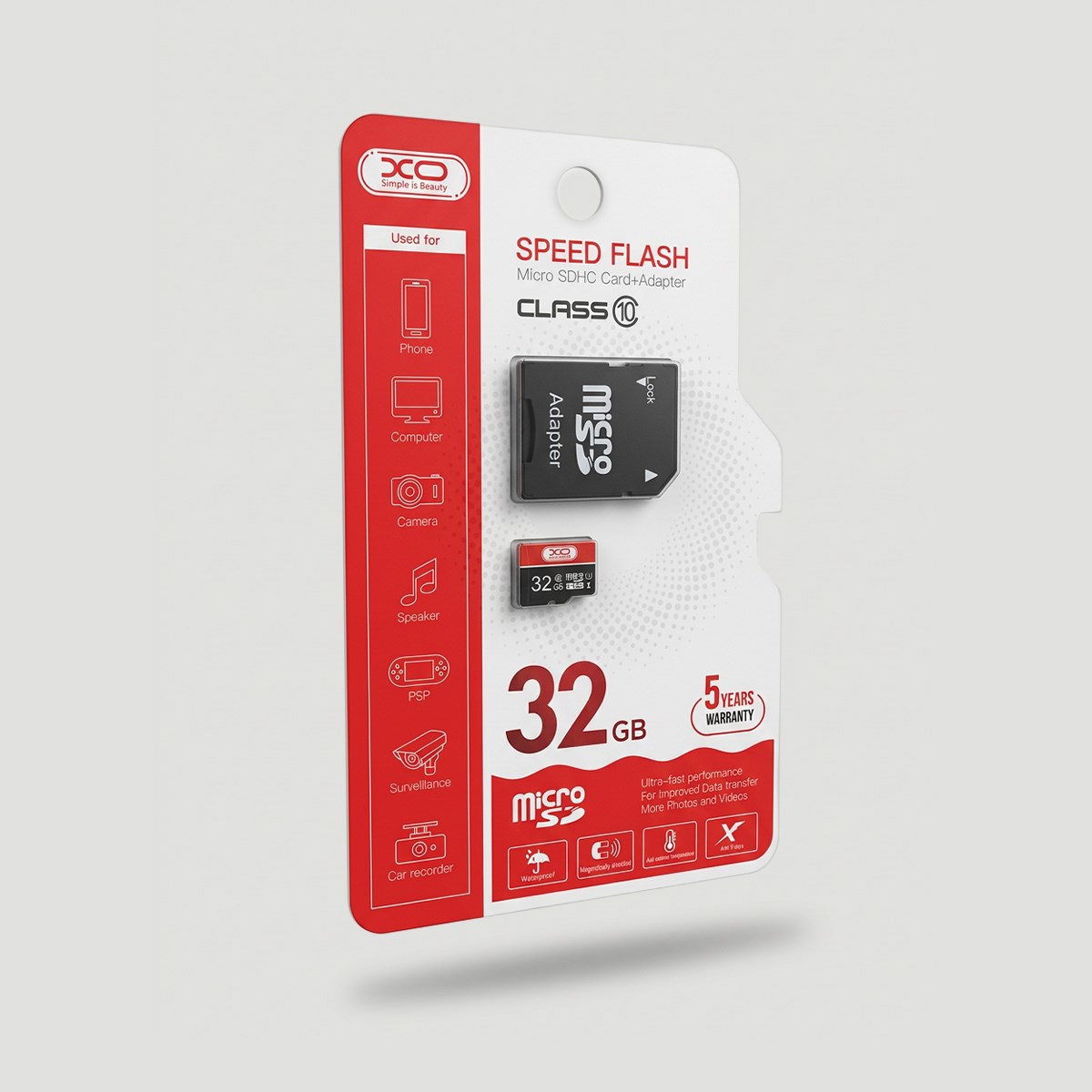XO 32GB Speed Flash Class 10 Micro SD Hafıza Kartı Aparatlı - Suya