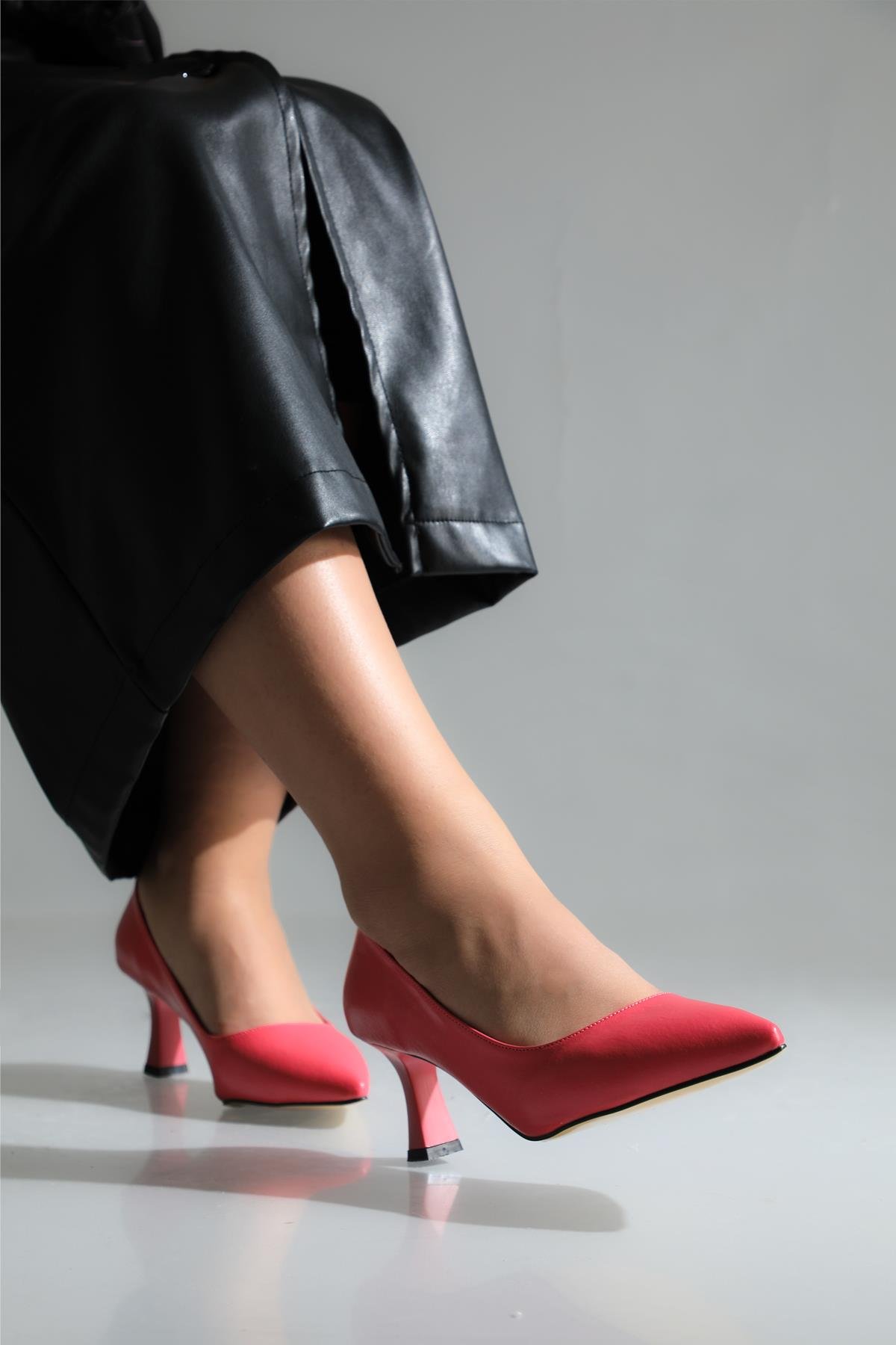 Alçak Topuk Kadeh Ökçeli Fuşya Kadın Ayakkabı ALYA Kadın Stiletto Carla Bella My Bella Alya 22K