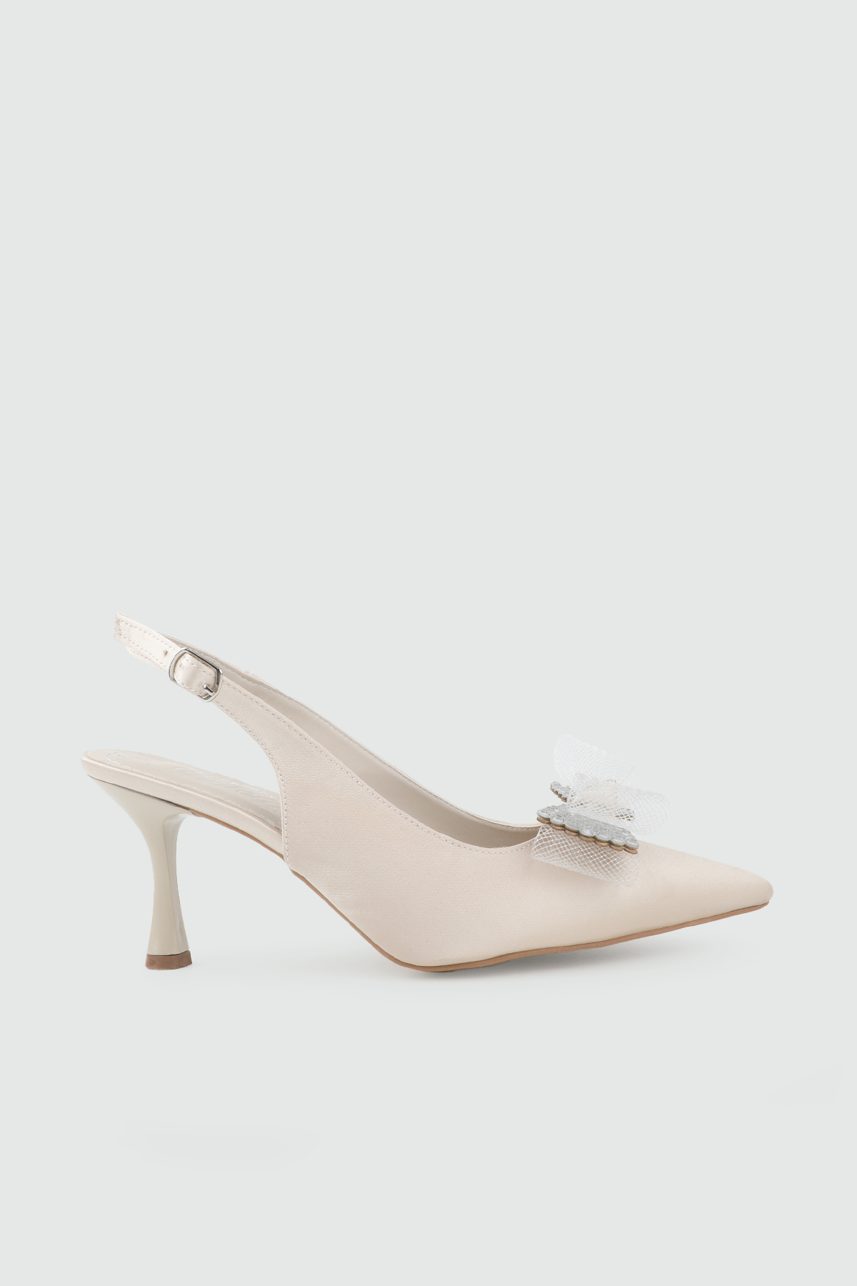 Arkası Açık Alçak Topuklu Fiyonk Detaylı Ten Saten Kadın Ayakkabı MY BELLA KRD-017 Kadın Abiye/Gece MyBella My Bella KRD-017 Kadın 26Y