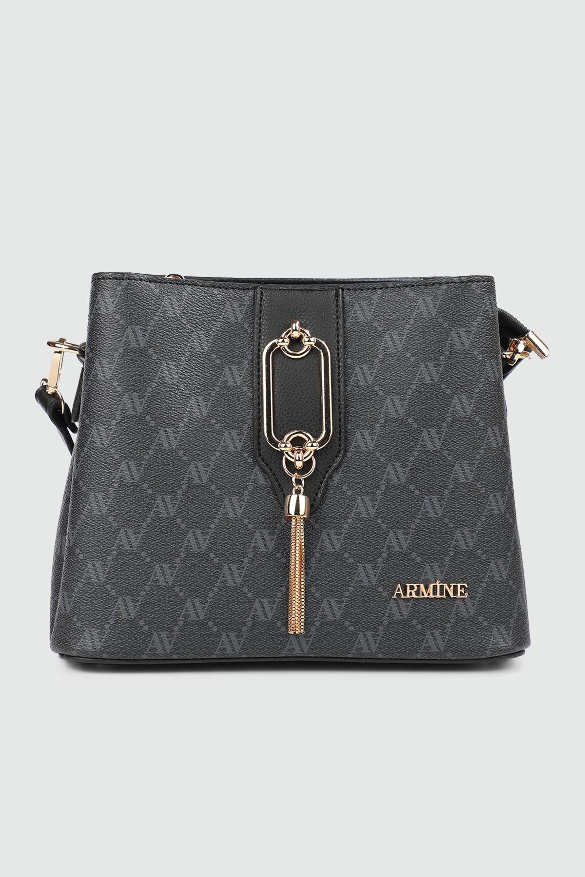 Deri Siyah Nokta Kadın Çanta 359 Günlük Çanta ARMİNE Armine Çanta 361