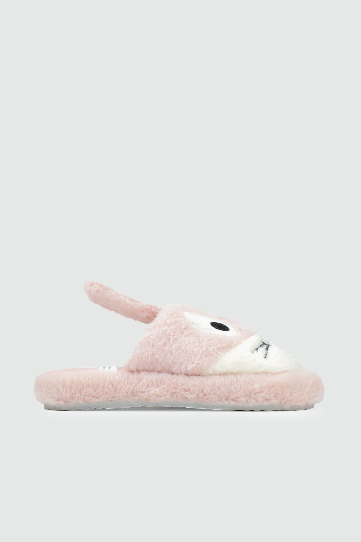 Ev İçi Rahat Tüylü Beyaz Pembe Kadın Terlik Z-2 Kadın Kışlık Ev Terliği Carla Bella My Bella Bugs Bunny 25K