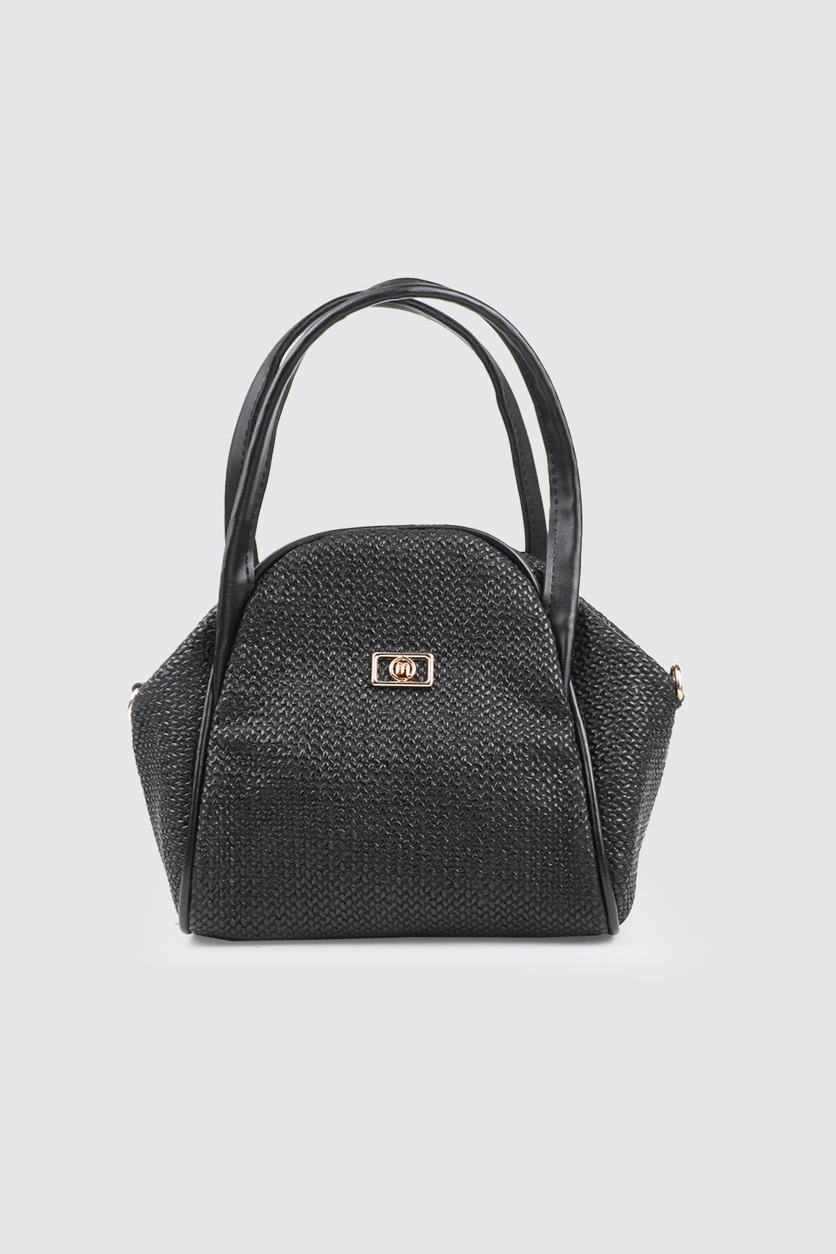 Fermuarlı Çıtlı El Ve Omuz Çanta Siyah Hasır Siyah Kadın Günlük El Ve Omuz Çanta Mimoza 8183 Günlük Çanta Mimoza Çanta Mimoza 8183