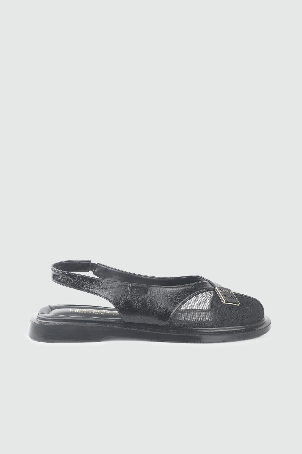 Fileli Toka Detaylı Sandalet Siyah Rustik Kadın Sandalet My Bella S-26480 Kadın Alçak Topuklu MY BELLA My Bella S-26480 Kadın 26Y