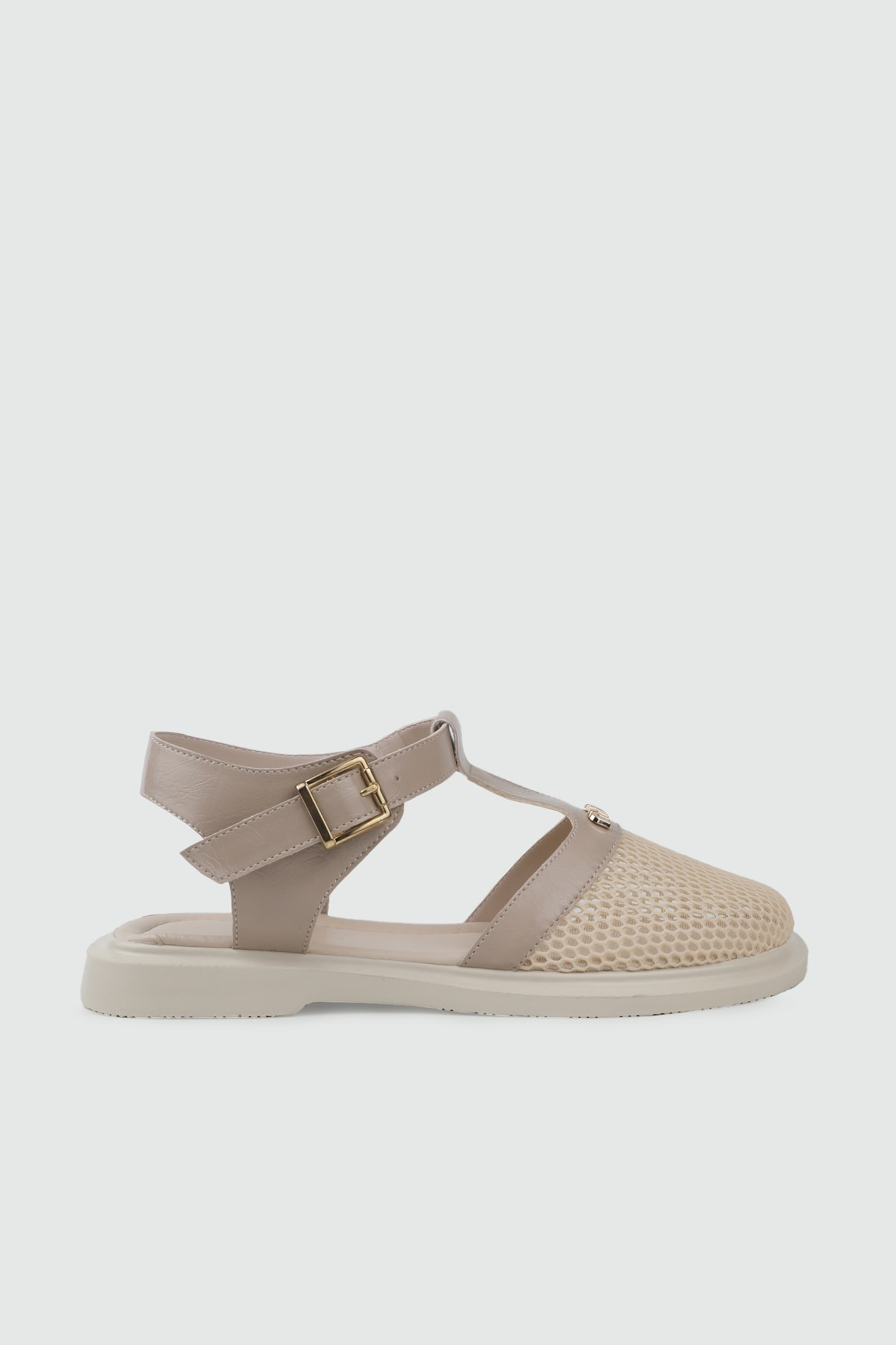 Fileli Toka Detaylı Sandalet Ten Rustik Kadın Sandalet My Bella S-26520 Kadın Düz Sandalet MY BELLA My Bella S-26520 Kadın 26Y