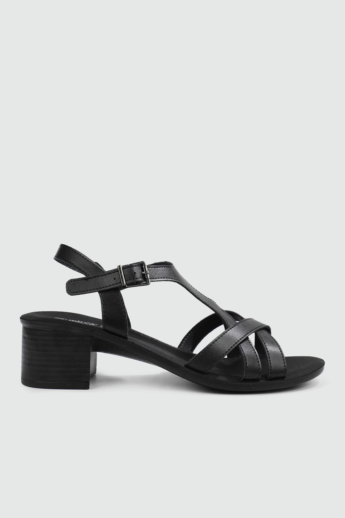 Günlük Anatomik İç Taban Siyah Kadın Sandalet DEMY Kadın Topuklu Sandalet Muya MUYA 32002 ZEN DEMY