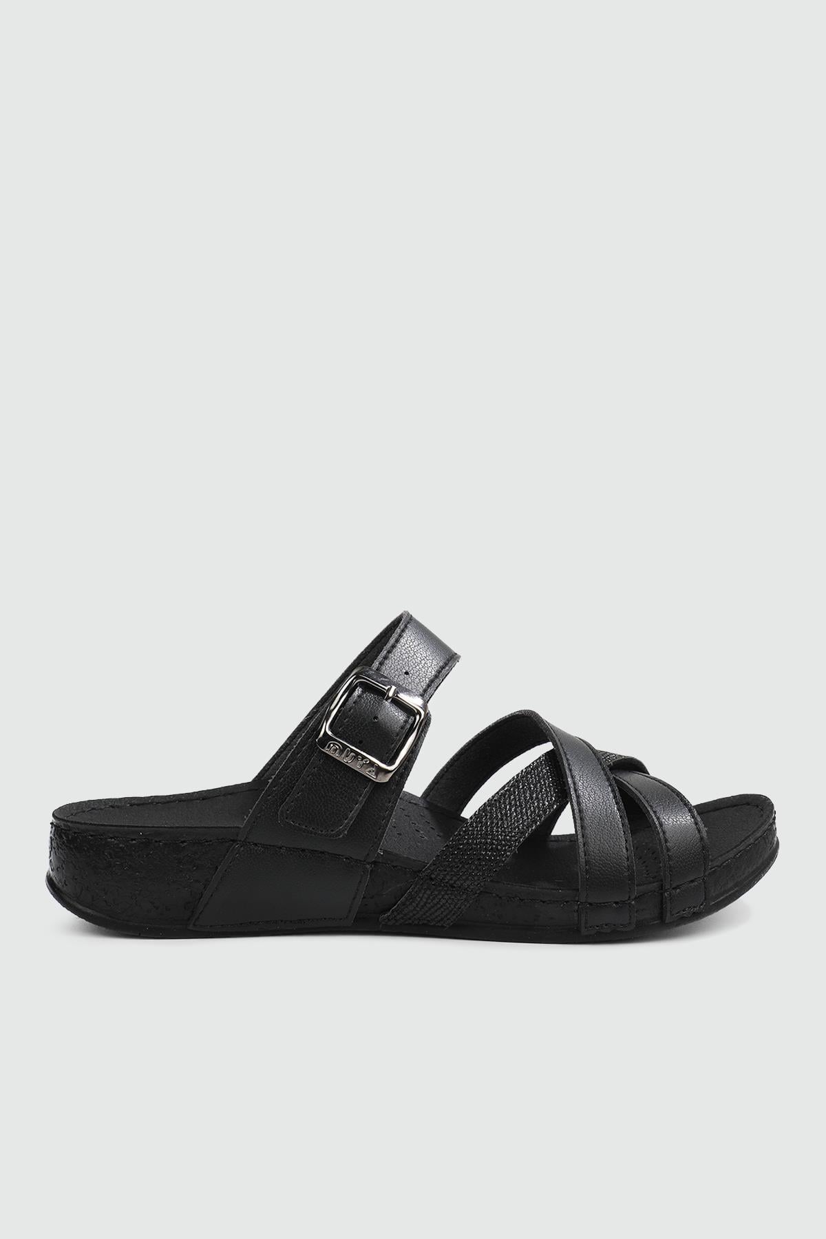 Günlük Anatomik İç Taban Siyah Kadın Terlik GİZEH Kadın Günlük Terlik Muya MUYA 31119 GİZEH ZEN TERLİK