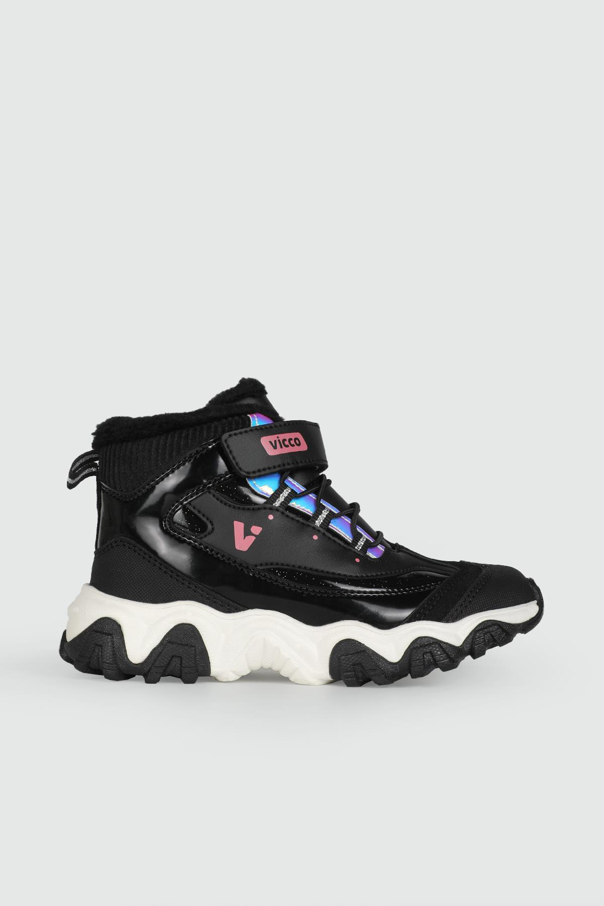 Günlük Bağcıklı Cırtlı Siyah Çocuk Bot 423 Çocuk bot & Çizme Vicco VİCCO 423 Radus Filet 24K