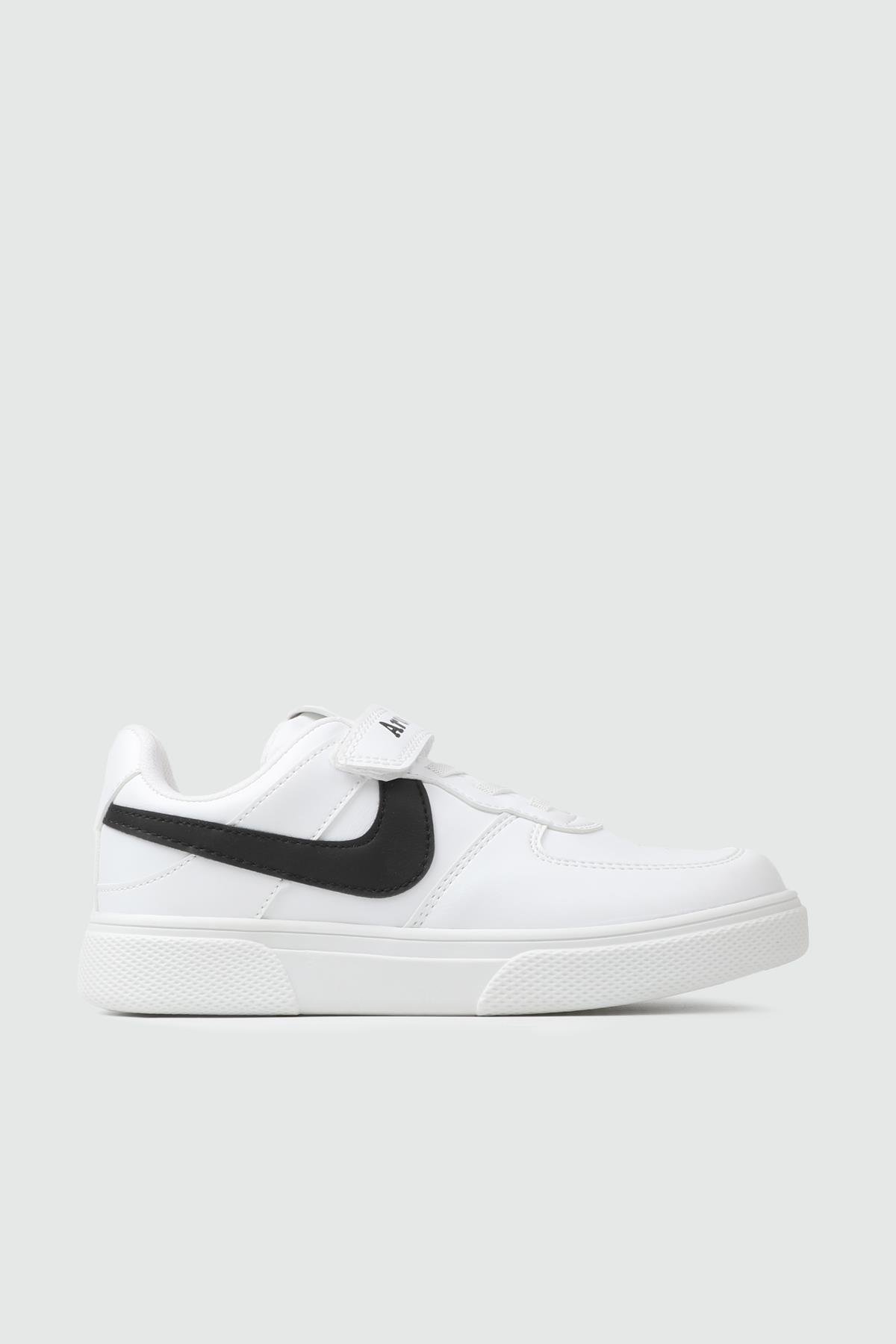 Günlük Rahat Beyaz Siyah Çocuk Spor Ayakkabı 250 Çocuk Günlük Spor Ayakkabı Arvenzo ARVENZO 250 CİLT FİLET 25K