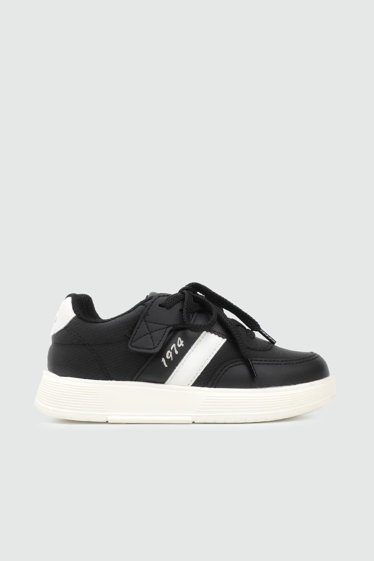 Hafi Rahat Taban Anoraklı Sneaker Siyah Bej Çocuk Spor Ayakkabı 034 Çocuk Günlük Spor Ayakkabı Alessio ALESSİO 048 FİLET 25K