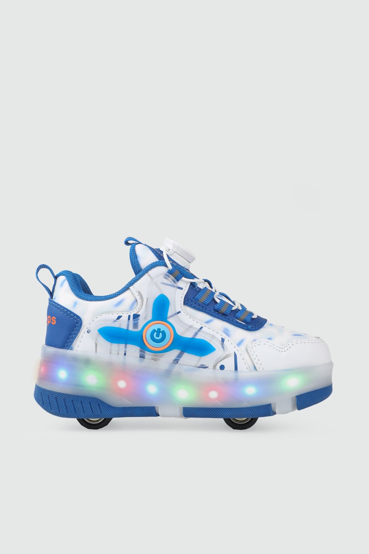 Işıklı Akıllı Bağcıklı Çocuk Paten Beyaz Saks Çocuk Paten NDROPS 034 Unisex Günlük Spor Ayakkabı NDROPS NDROPS 034 Çocuk 26Y