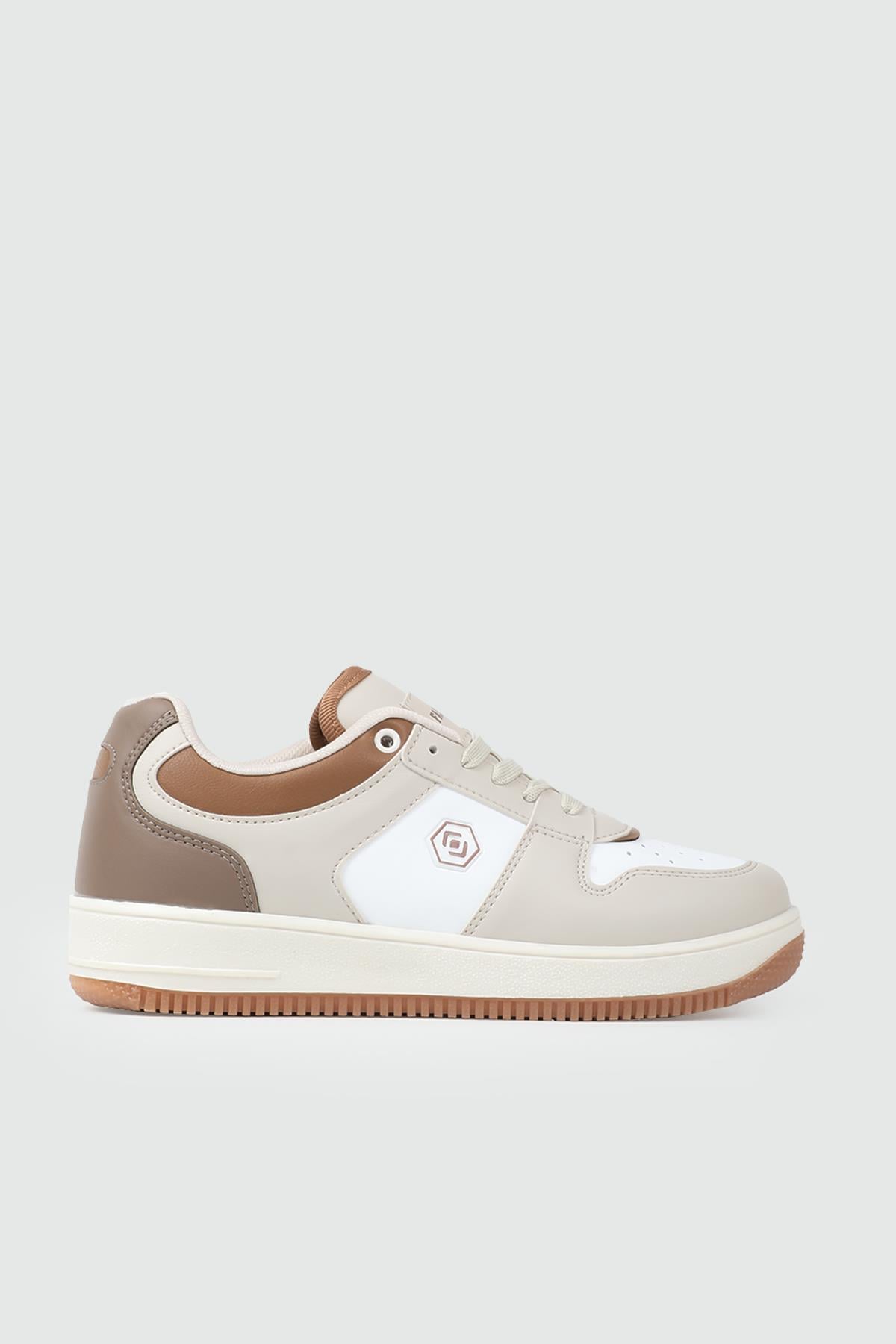 Nefes Alır Fileli Bağcıklı Kum Taba Kadın Spor Ayakkabı 2100 Kadın Sneaker Lambırlent LAMBIRLENT 2100 ZEN SPOR