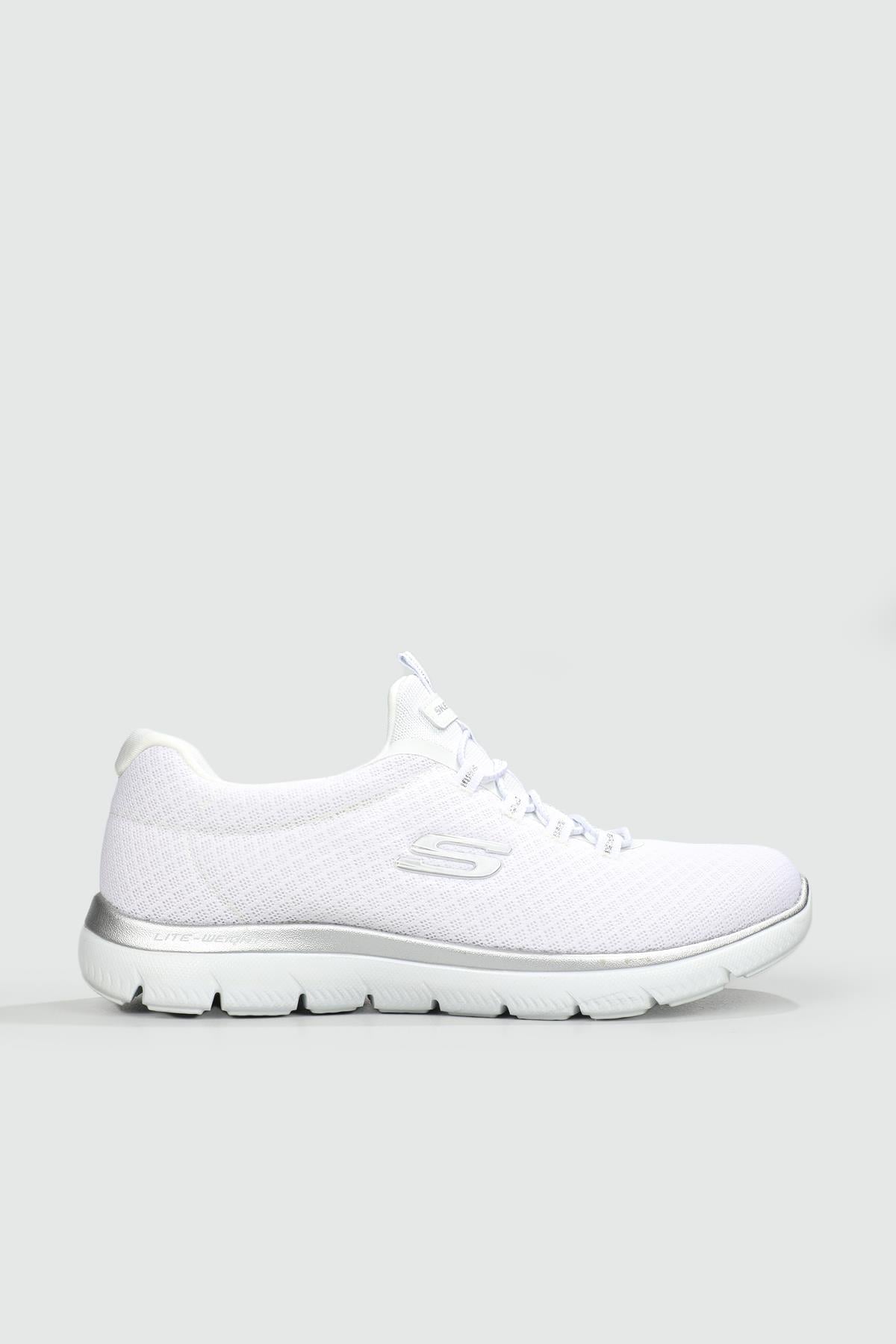 Nefes Alır Ortopedik Beyaz Gümüş Kadın Spor Ayakkabı SUMMİTS Kadın Günlük Spor Ayakkabı Skechers SKECHERS 12980 SUMMİTS ZEN SPR