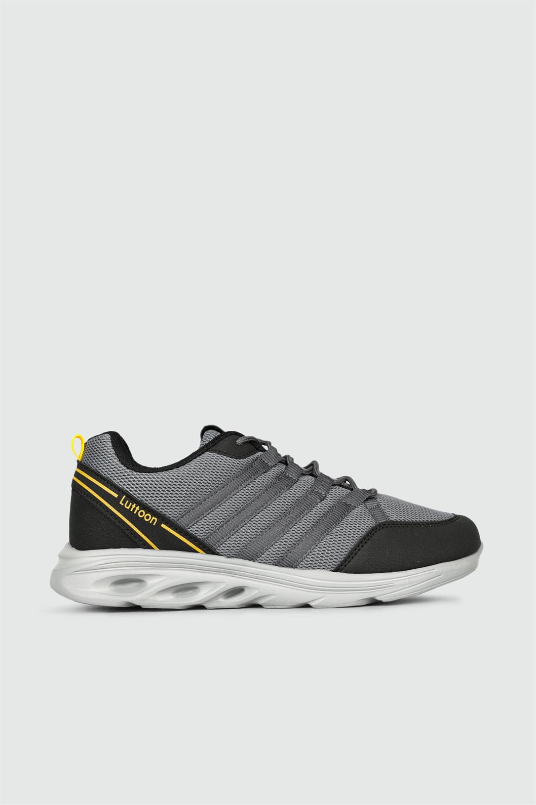 Nefes Alır Sneaker Füme Siyah Sarı Erkek Spor Ayakkabı 4138 Erkek Günlük Spor Ayakkabı Lutton LUTTON 4138 MER SPOR