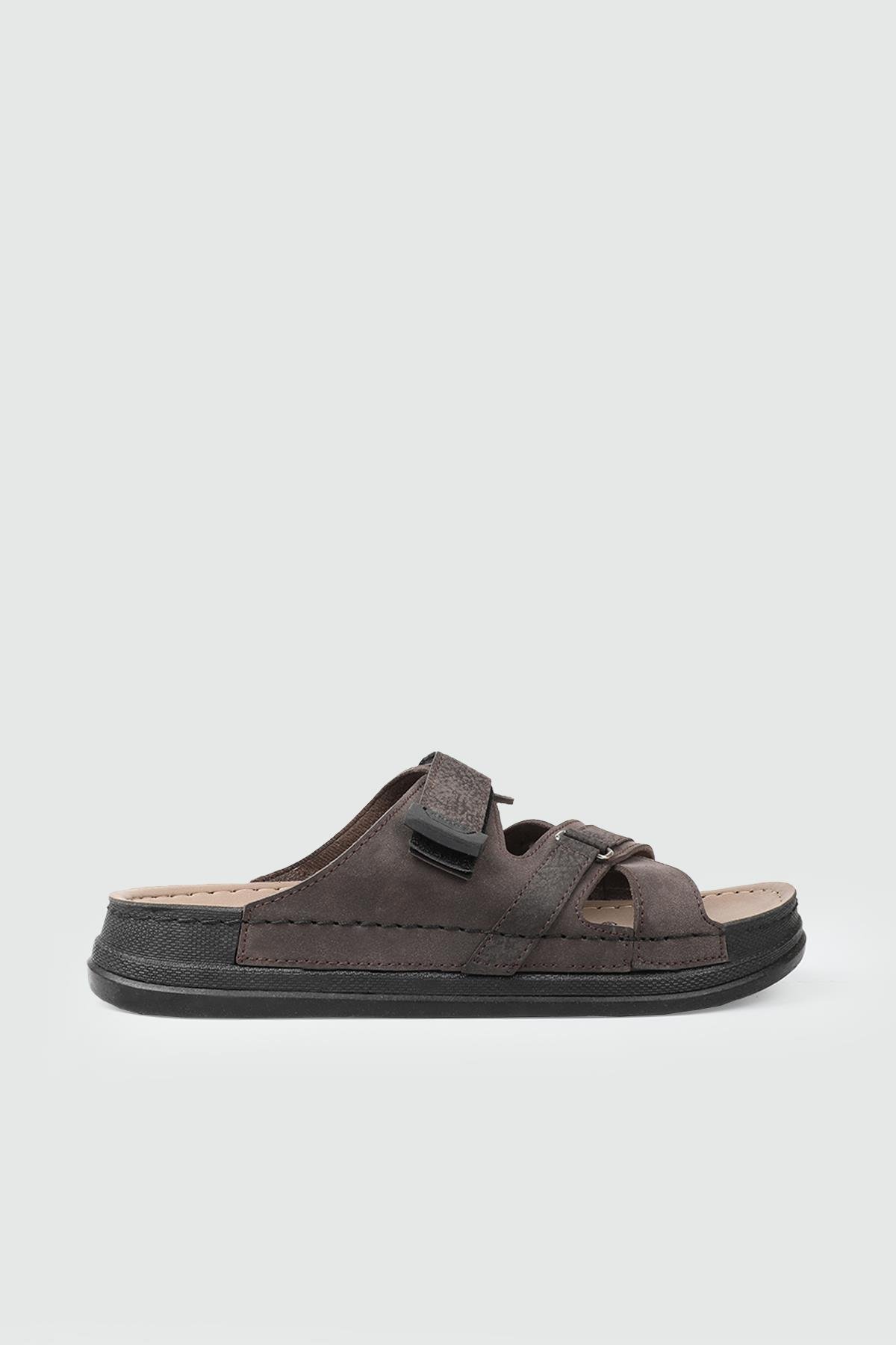 RAHAT GÜNLÜK TERLİK Kahve Nubuk Erkek Terlik SERRA 6003 Erkek Terlik Serra SERRA 25Y-6003 MER TERLİK CIRT