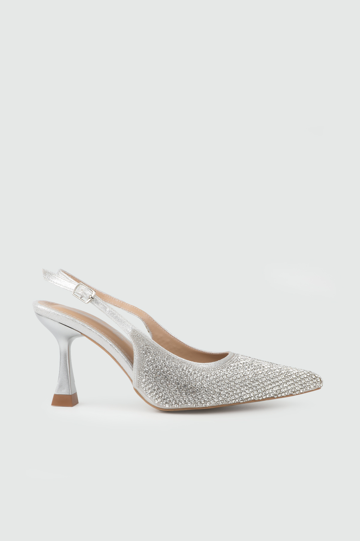 Taşlı Sivri Burun Gümüş Kadın Topuklu Ayakkabı MRS-368 Kadın Yüksek Topuklu MyBella MY BELLA 26Y MRS-406