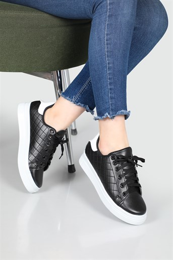 Günlük Rahat Siyah Beyaz Kadın Spor Ayakkabı LİVENS Kadın Sneaker Beınsteps Beinsteps Livens Kadın Sneaker
