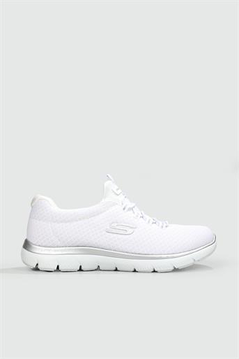 Nefes Alır Ortopedik Beyaz Gümüş Kadın Spor Ayakkabı SUMMİTS Kadın Günlük Spor Ayakkabı Skechers SKECHERS 12980 SUMMİTS ZEN SPR