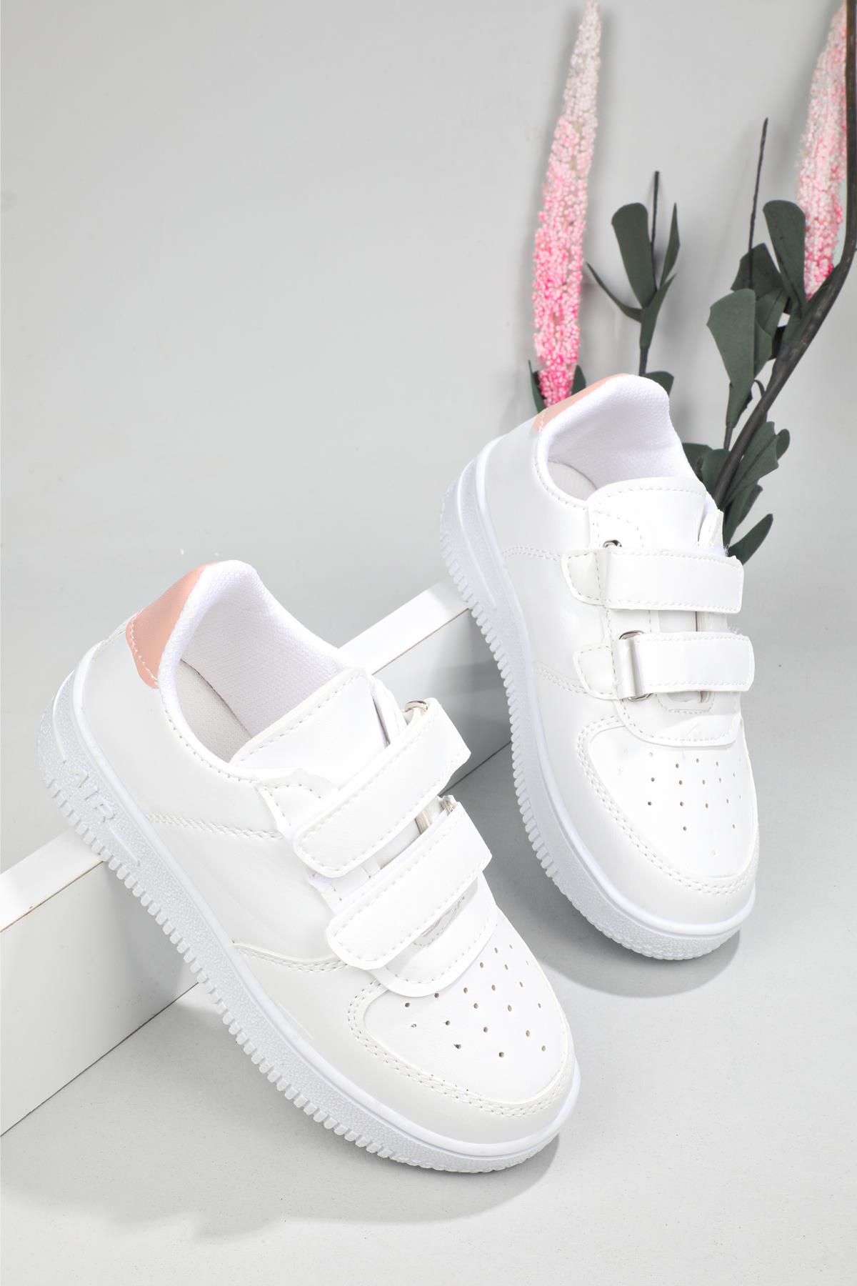 Air Taban Rahat Nefes Alır Beyaz Pudra Çocuk Spor Ayakkabı AIR v2 Çocuk Sneaker Beınsteps Beinsteps AIR Çocuk Sneaker